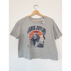 Old Navy Women's Junior Janis Jopling Gray Short Sleeve T-Shirt Size M